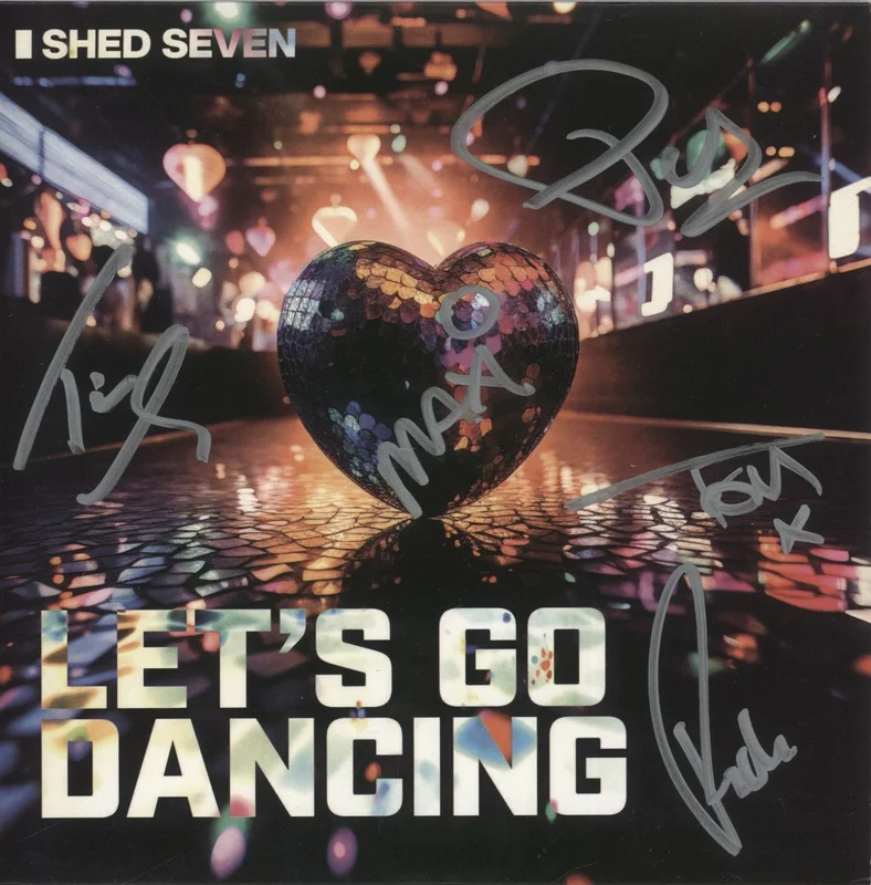 Shed Seven Let's Go Dancing - Red Vinyl - Autographed UK 7" vinyl