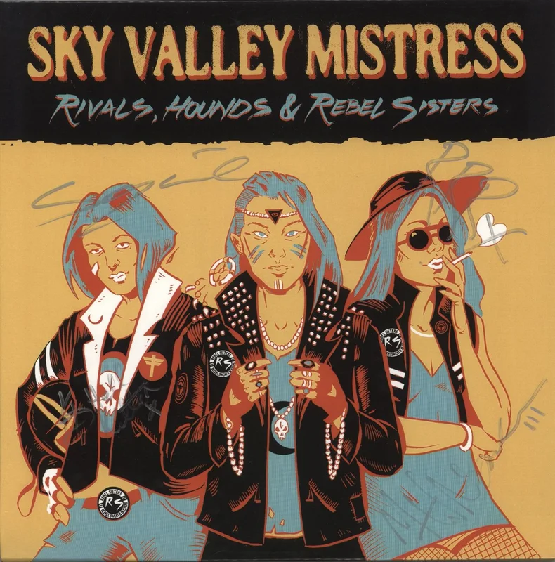 Sky Valley Mistress Rivals, Hounds & Rebel Sisters - Red Vinyl - Autographed UK 12" vinyl