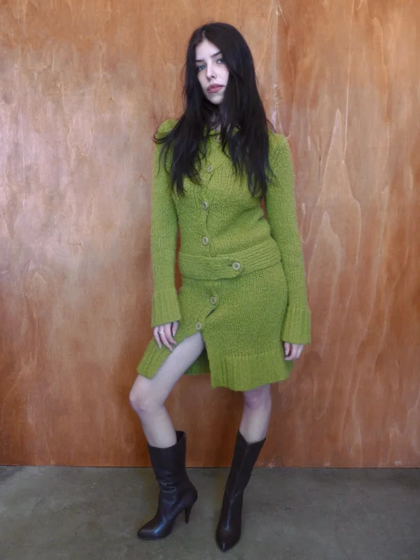 Split Pea Wool-Blend Sweater Dress (S)