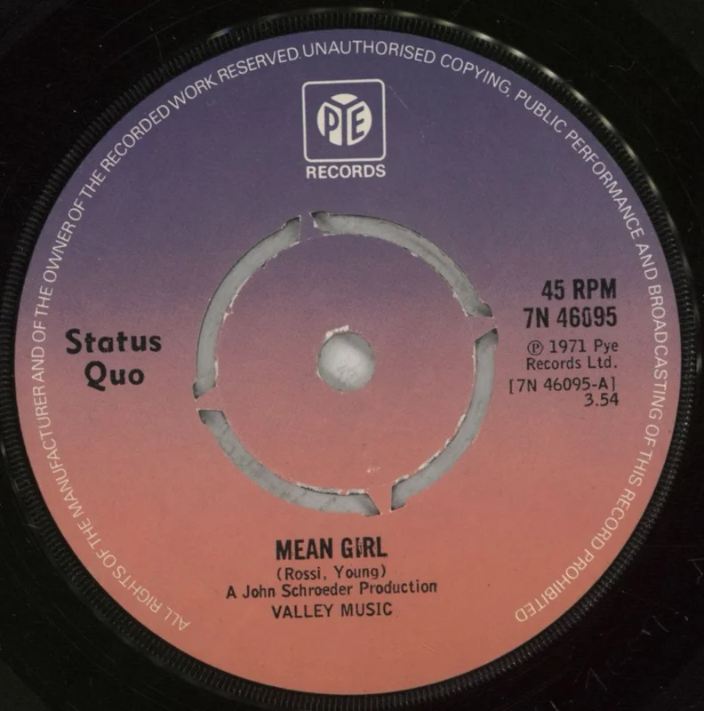 Status Quo Mean Girl / In My Chair UK 7" vinyl
