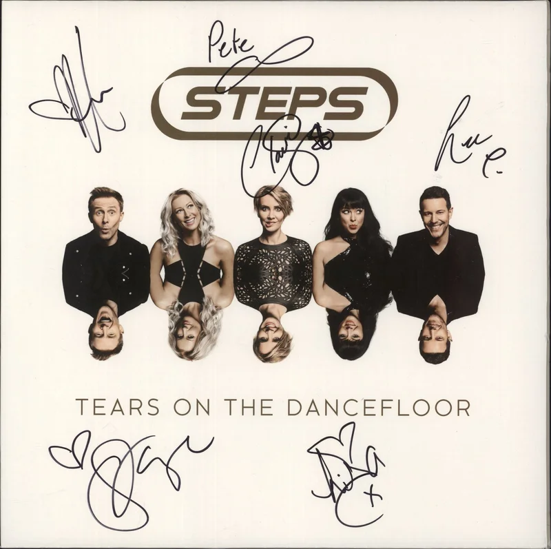 Steps Tears On The Dancefloor - Blue Neon Vinyl - Autographed UK Vinyl LP
