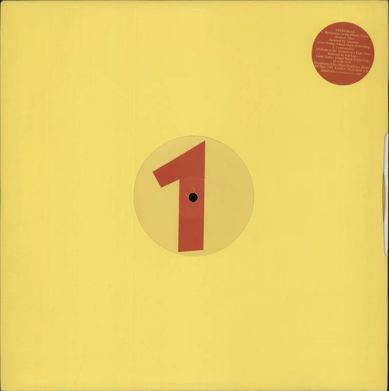 Stereolab Refractions In The Plastic Pulse - Yellow Vinyl UK 12" vinyl
