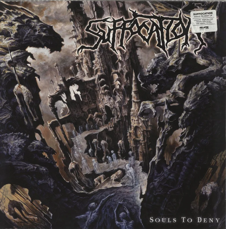 Suffocation Souls To Deny - Gold/Blue Merge w/ Cyan Blue, Brown, & White Splatter Vinyl US Vinyl LP