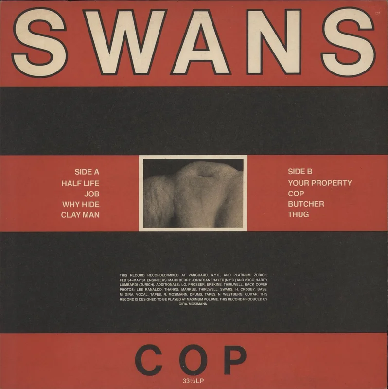 Swans Cop - EX UK Vinyl LP