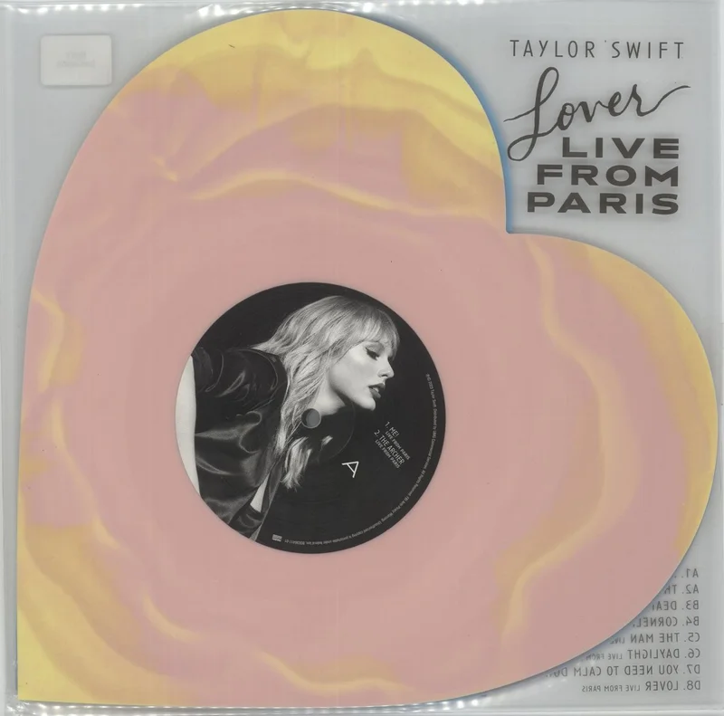 Taylor Swift Lover [Live From Paris] - 2025 Reissue - Yellow / Pink + Blue / Pink Vinyl - Sealed US 8" vinyl