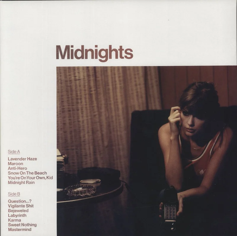 Taylor Swift Midnights - Blood Moon Marbled Vinyl + Autographed Print UK Vinyl LP