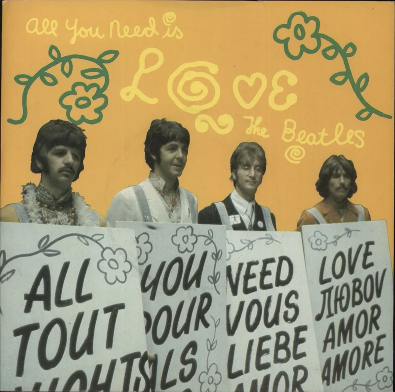 The Beatles All You Need Is Love - 15th Anniversary - solid UK 7" vinyl