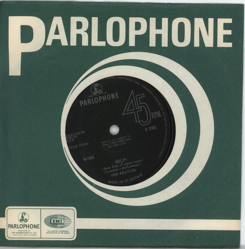 The Beatles Help! - 3rd - Solid Centre UK 7" vinyl
