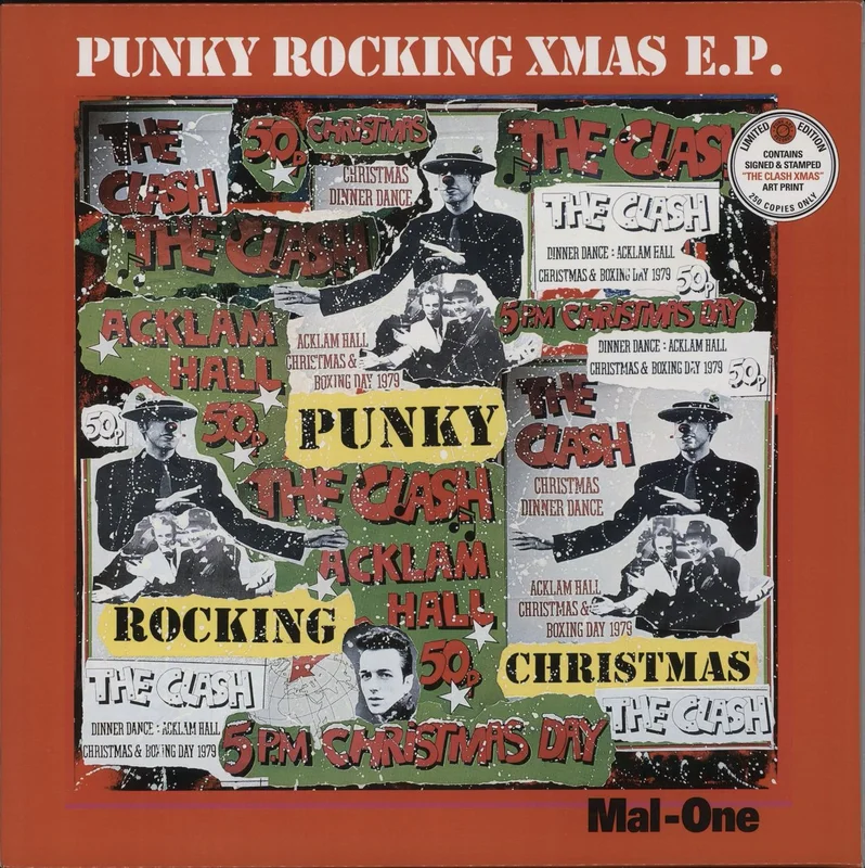 The Clash Punky Rocking Xmas EP - Half & Half coloured vinyl UK 12" vinyl