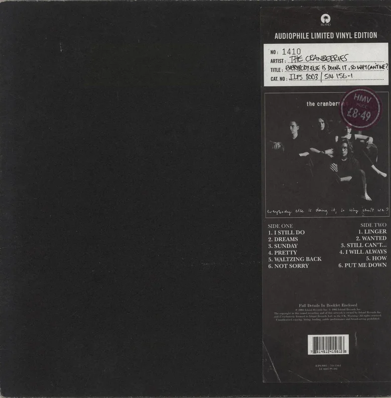 The Cranberries Everybody Else Is Doing It So Why Can't We? numbered - VG UK Vinyl LP