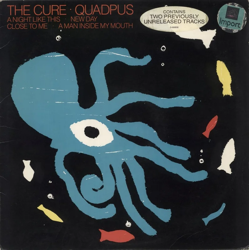 The Cure Quadpus - Two Stickers on sleeve - EX US 12" vinyl
