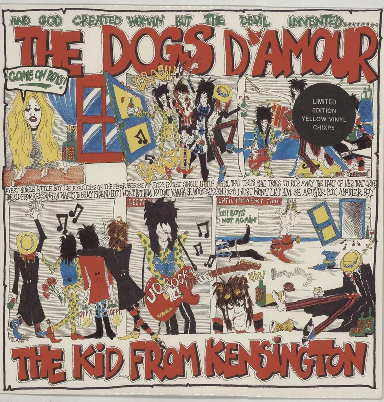 The Dogs D'Amour The Kid From Kensington - Yellow Vinyl UK 12" vinyl