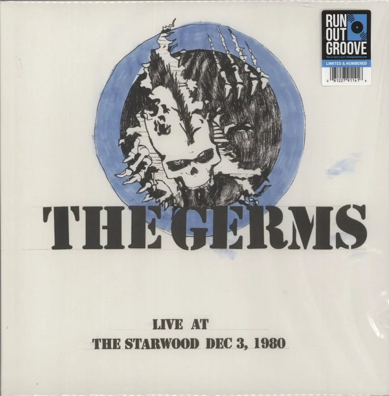 The Germs Live At The Starwood Dec 3, 1980 - Numbered Sleeve - White & Blue Marble Vinyl US 2-LP vinyl set