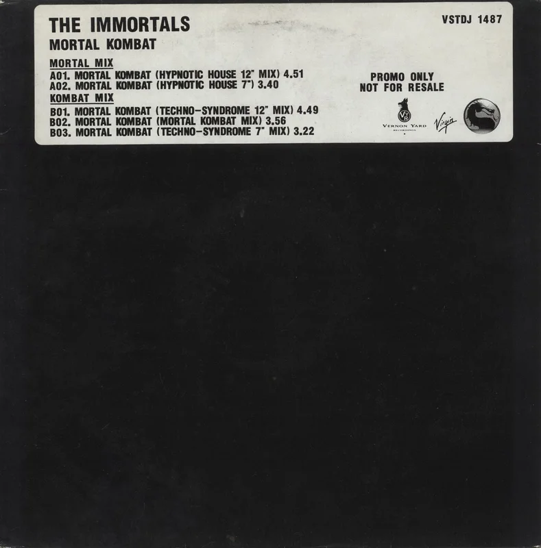 The Immortals (House) Mortal Kombat - Promo UK Promo 12" vinyl