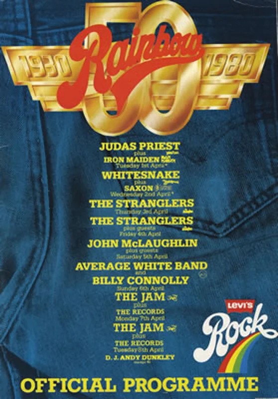The Jam Rainbow Theatre - 50th Anniversary - EX UK Tour programme