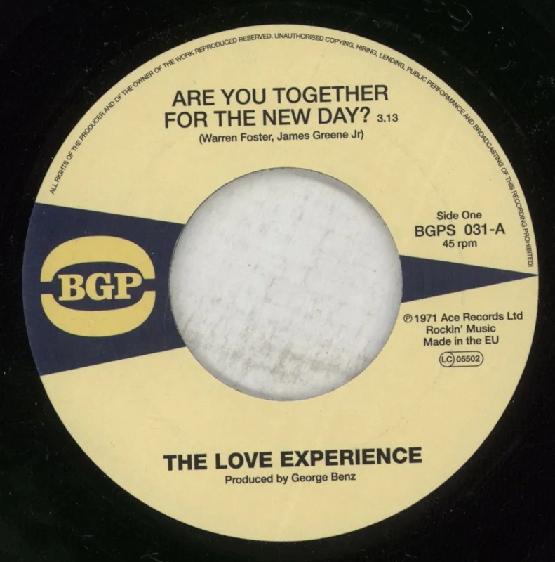 The Love Experience Are You Together For The New Day UK 7" vinyl
