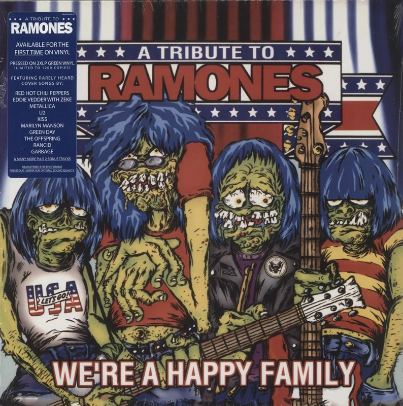 The Ramones We're A Happy Family - A Tribute To Ramones - Neon Green Vinyl US 2-LP vinyl set
