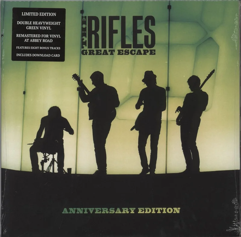 The Rifles Great Escape - Neon Green Vinyl + Autographed Test Pressing + Autographed Print UK 3-LP vinyl set