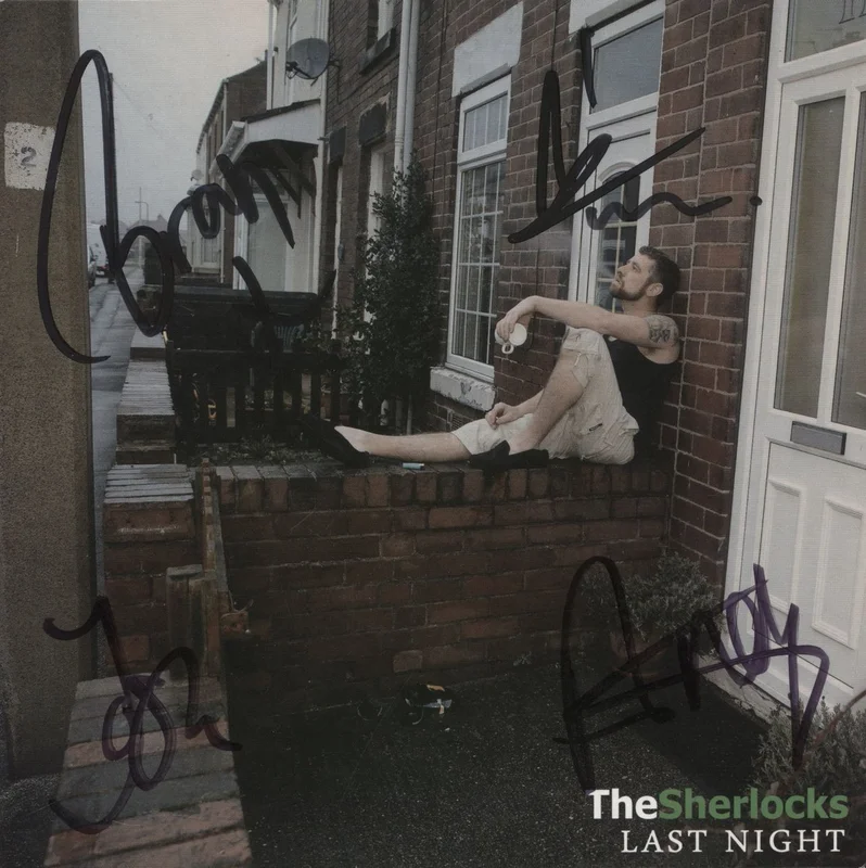 The Sherlocks Last Night - Green Vinyl - Autographed UK 7" vinyl