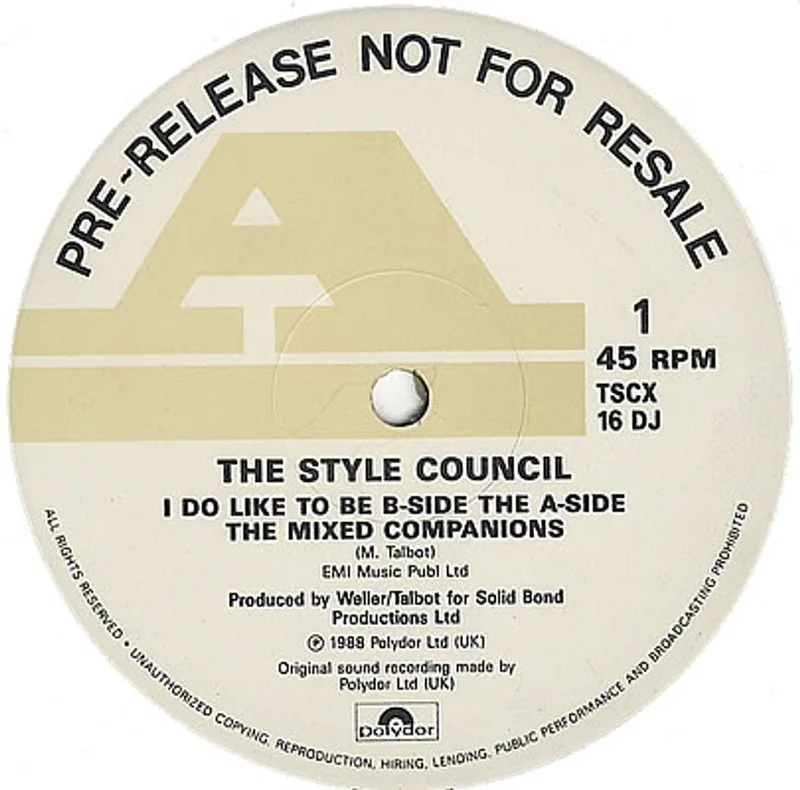 The Style Council I Do Like To Be B-side The A-side UK Promo 12" vinyl