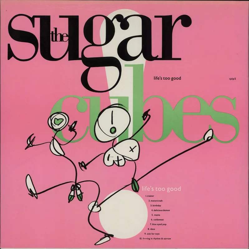 The Sugarcubes Life's Too Good - Pink Sleeve - EX UK Vinyl LP