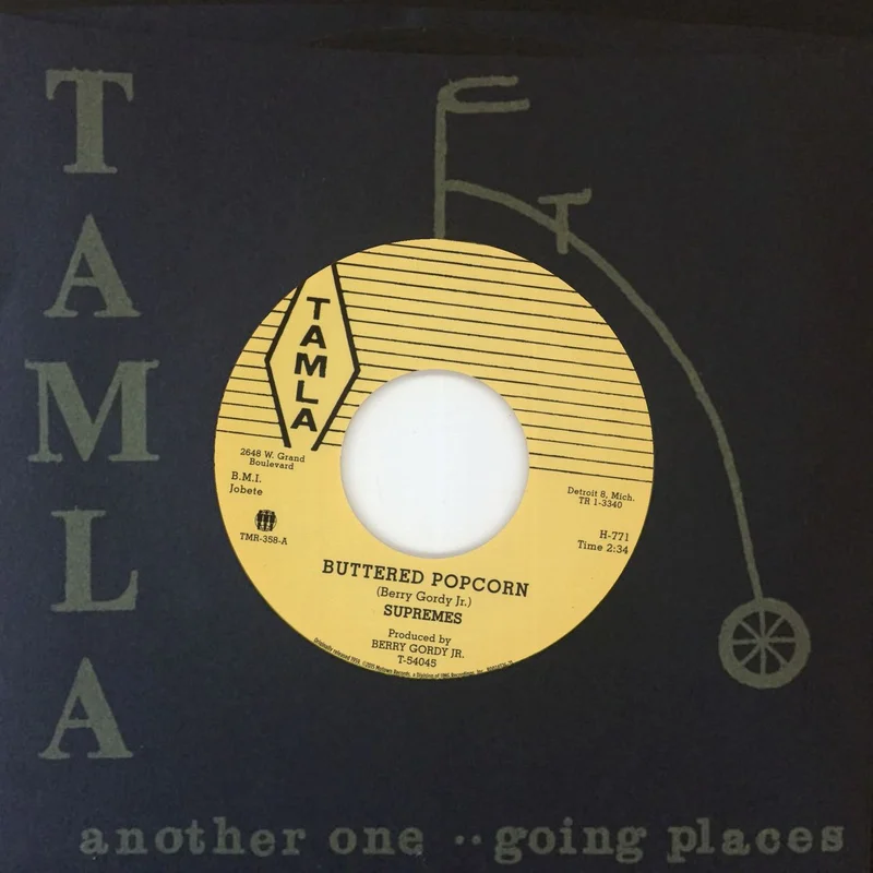 The Supremes Buttered Popcorn - Yellow Vinyl US 7" vinyl