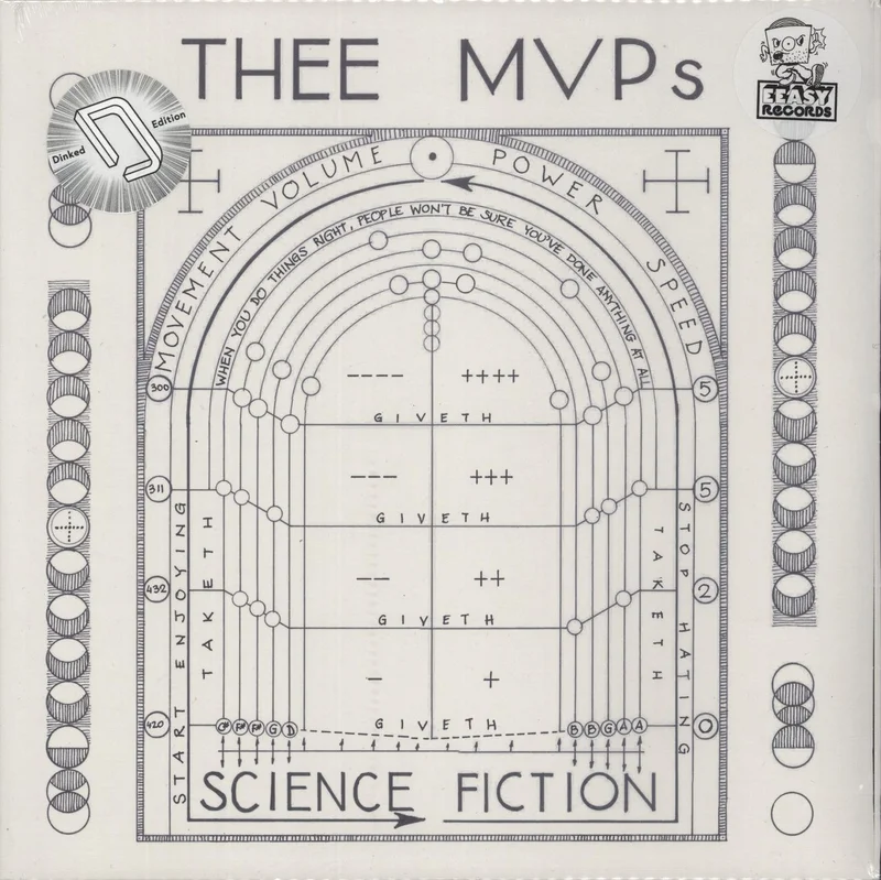 Thee MVPs Science Fiction - Blue Splatter Vinyl - Autographed + Slipmat - Sealed UK Vinyl LP
