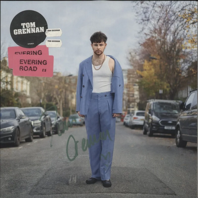 Tom Grennan Evering Road - Blue Vinyl - Autographed UK Vinyl LP
