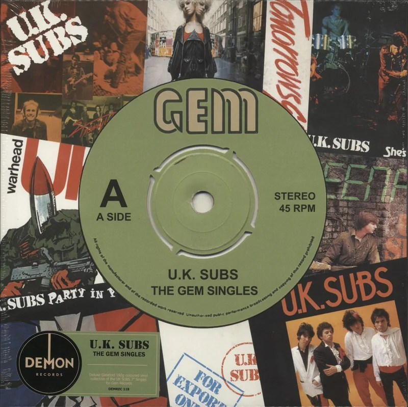 U.K. Subs The GEM Singles - Green Vinyl - Sealed UK Vinyl LP