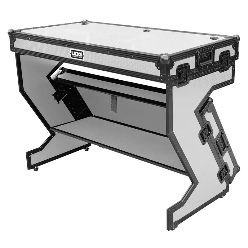 UDG - U91072WH Ultimate Flight Case Portable Z-Style White DJ Table Plus Wheels [DJ Table]