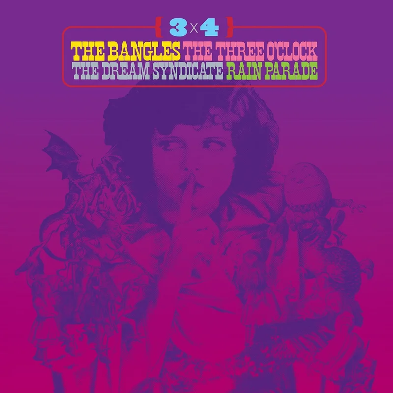 Various Artists 3 x 4: The Bangles, The Three O'Clock, The Dream Syndicate, Rain Parade (PSYCHEDELIC SWIRL VINYL)