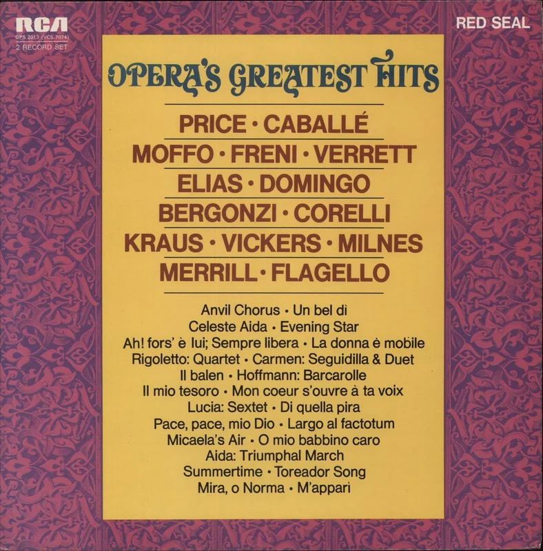 Various-Classical & Orchestral Opera's Greatest Hits UK 2-LP vinyl set