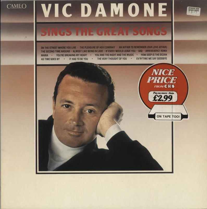 Vic Damone Sings The Great Songs UK Vinyl LP