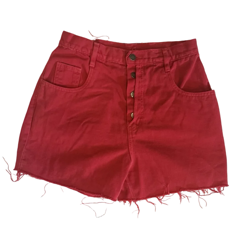 Vintage 90s London London Red Denim Shorts
