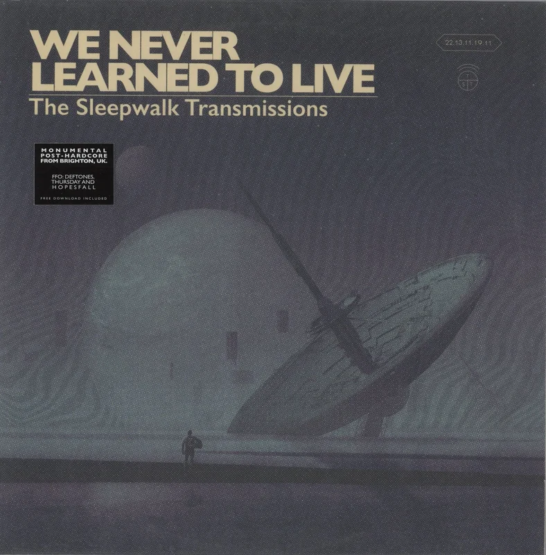 We Never Learned To Live The Sleepwalk Transmissions - Aqua w/ Black Stripe and Silver Splatter UK Vinyl LP