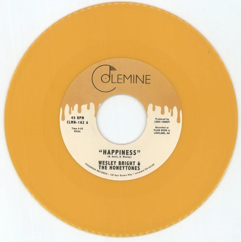 Wesley Bright & The Honeytones Happiness - Yellow Vinyl US 7" vinyl