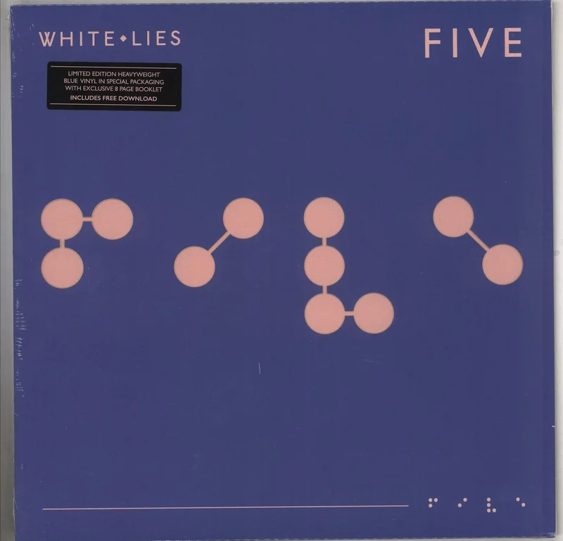 White Lies Five - Blue Vinyl + Die-Cut Sleeve - Sealed UK Vinyl LP