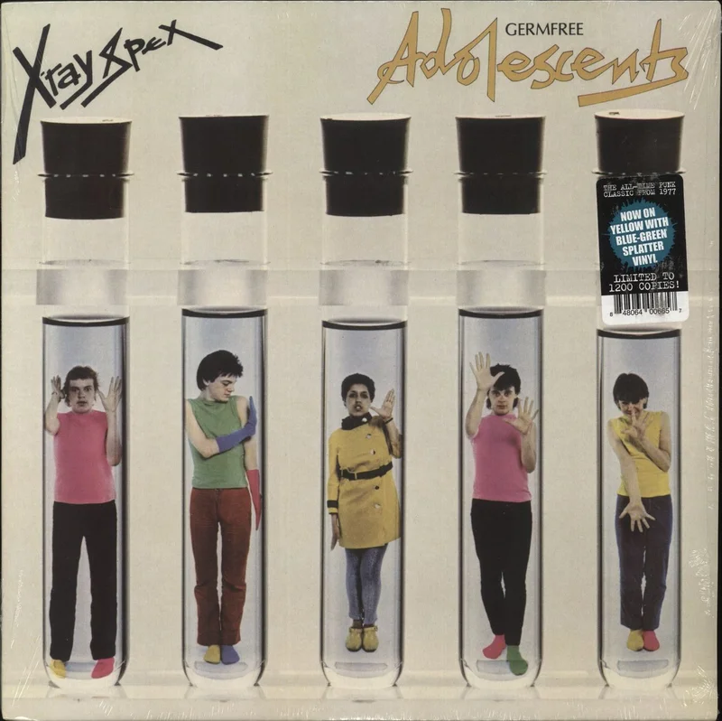 X-Ray Spex Germfree Adolescents - Yellow with Blue-Green Splatter Vinyl - Sealed US Vinyl LP